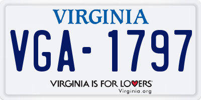 VA license plate VGA1797