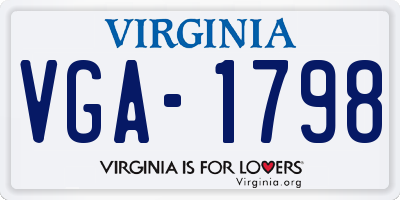 VA license plate VGA1798