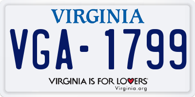 VA license plate VGA1799