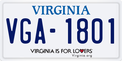 VA license plate VGA1801