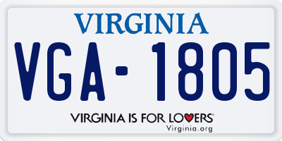 VA license plate VGA1805
