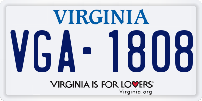 VA license plate VGA1808