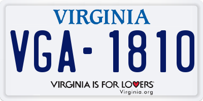 VA license plate VGA1810
