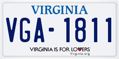 VA license plate VGA1811