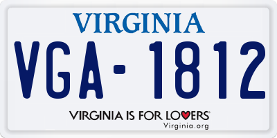 VA license plate VGA1812