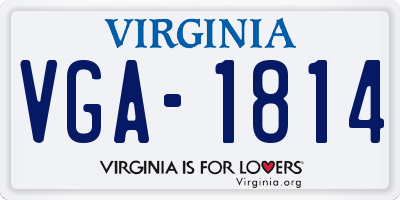 VA license plate VGA1814