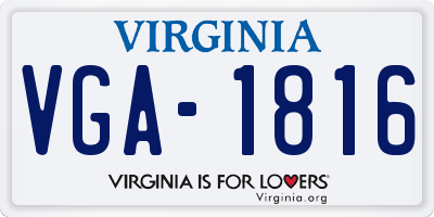 VA license plate VGA1816
