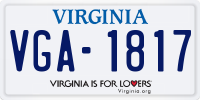 VA license plate VGA1817