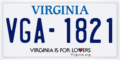 VA license plate VGA1821