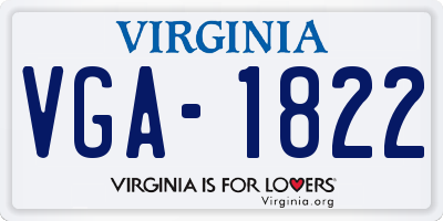 VA license plate VGA1822