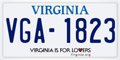 VA license plate VGA1823