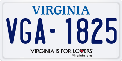 VA license plate VGA1825