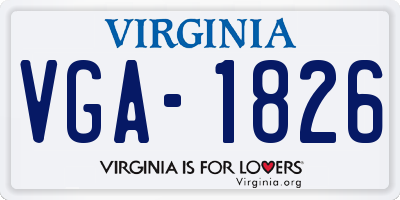 VA license plate VGA1826
