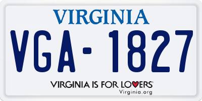 VA license plate VGA1827