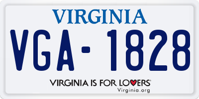 VA license plate VGA1828