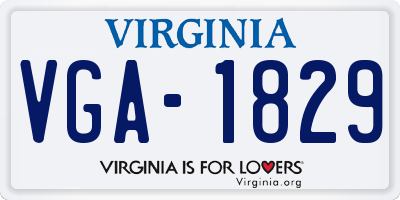 VA license plate VGA1829