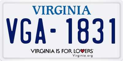 VA license plate VGA1831