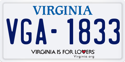 VA license plate VGA1833