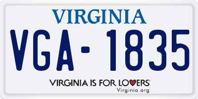 VA license plate VGA1835