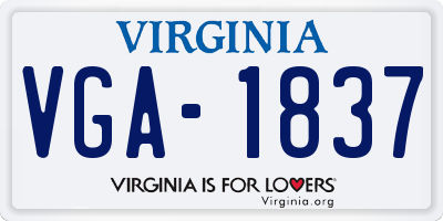 VA license plate VGA1837