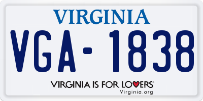 VA license plate VGA1838