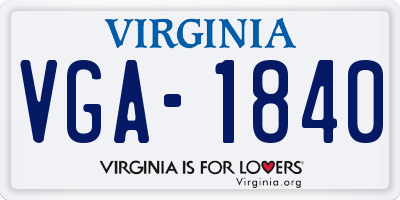 VA license plate VGA1840