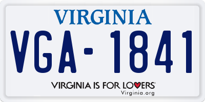 VA license plate VGA1841