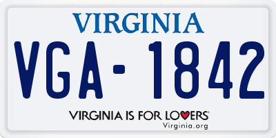 VA license plate VGA1842