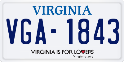 VA license plate VGA1843