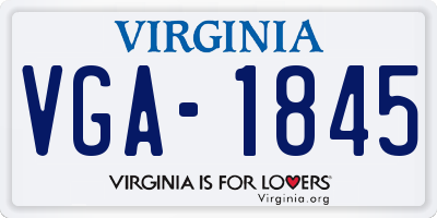 VA license plate VGA1845