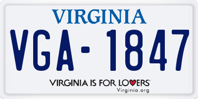 VA license plate VGA1847