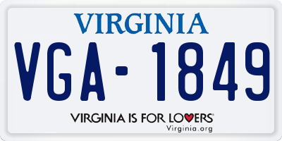 VA license plate VGA1849