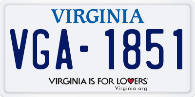 VA license plate VGA1851