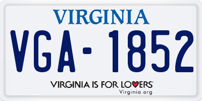 VA license plate VGA1852