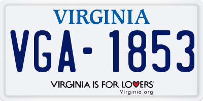 VA license plate VGA1853