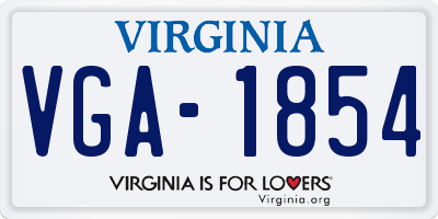 VA license plate VGA1854