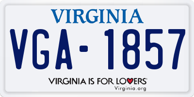 VA license plate VGA1857