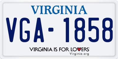 VA license plate VGA1858