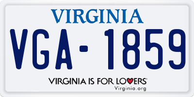 VA license plate VGA1859