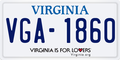 VA license plate VGA1860