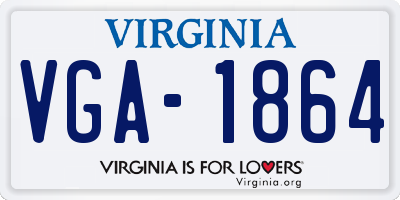 VA license plate VGA1864