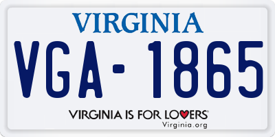 VA license plate VGA1865