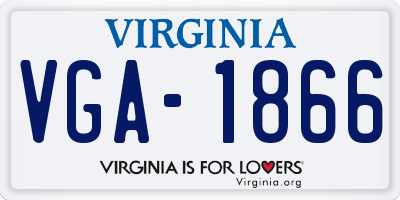 VA license plate VGA1866
