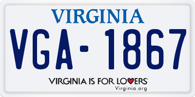 VA license plate VGA1867