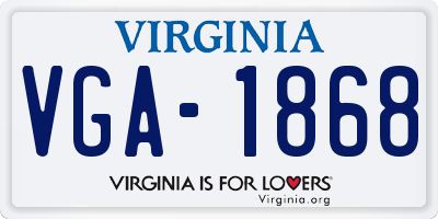 VA license plate VGA1868