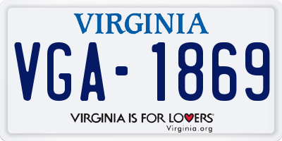 VA license plate VGA1869