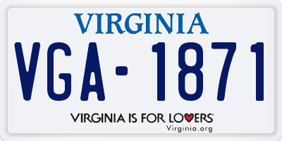 VA license plate VGA1871