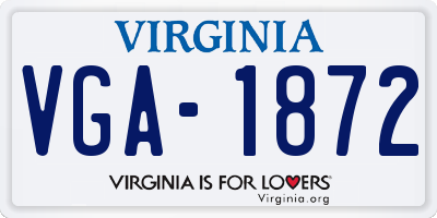 VA license plate VGA1872
