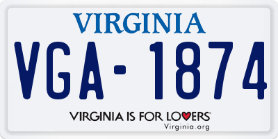 VA license plate VGA1874