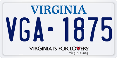 VA license plate VGA1875